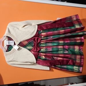 Girl's Holiday Dress with Cardigan Size 7